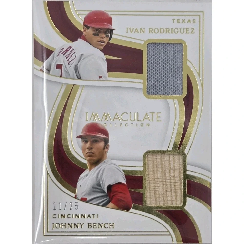 2023 Panini Immaculate -  Ivan Rodriguez & Johnny Bench Relics #/25 DLM-RB